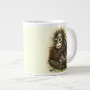Orang-Utan-Baby mit Blättern Jumbo-Tasse