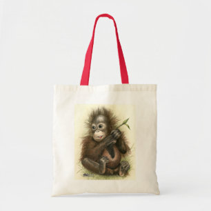 Orang-Utan-Baby mit Blättern Tragetasche