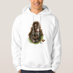 Orang-Utan-Baby und Schmetterling Hoodie