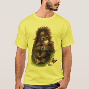 Orang-Utan-Baby und Schmetterling T-Shirt
