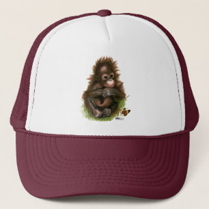 Orang-Utan Baby und Schmetterling Truckerkappe