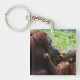 Orang-Utan-Mutter mit Baby Schlüsselanhänger