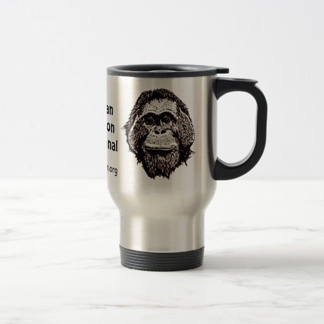 Orang-Utan Regenwald-Bewahrungs-offizielles Logo Reisebecher (Rechts)