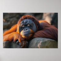 Orang-Utan Wildtier entspanntes Porträt