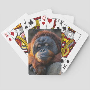 Orang-Utan Wildtier Entspannungsporträt Spielkarten