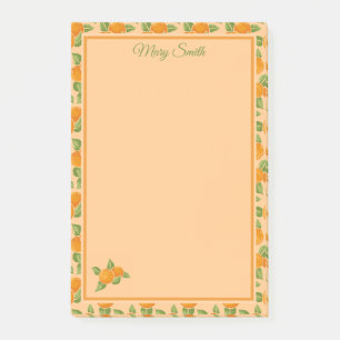 Orangales Zitrus-Rand Botanisches Design Post-it Klebezettel
