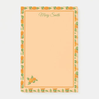 Orangales Zitrus-Rand Botanisches Design Post-it Klebezettel