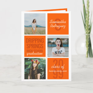 Orange 4-Foto Fun Boxes Abschluss Einladung