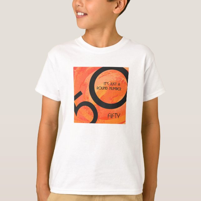 Orange 50 Decade Geburtstag T-Shirt (Vorderseite)