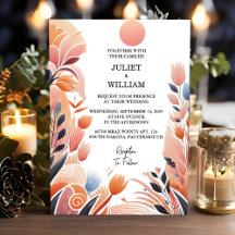 Orange 70er 80er 90er Pink Peach Colorful Wedding