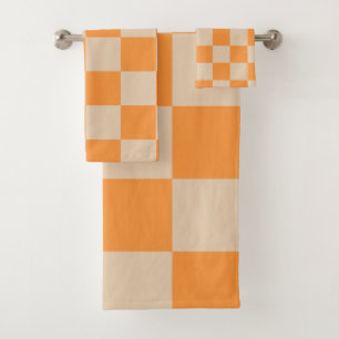 Orange À damiers En vichy Motif