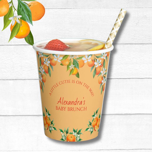 Orange A Little Süsse Citrus Baby Brunch Pappbecher (Von Creator hochgeladen)