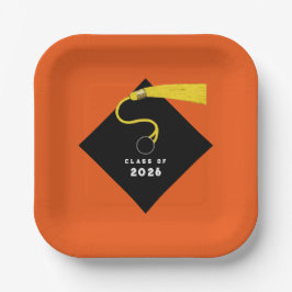 Orange Abschluss 2025 Party Pappteller