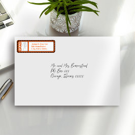 Orange Abschluss Football Rücksendeadressen-Aufkle