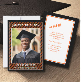 Orange Abschluss Foto Ankündigung