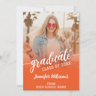 Orange Abschluss Foto Grad Graduate Ankündigung
