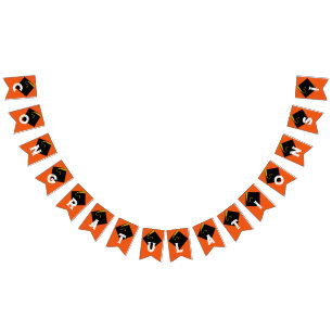 Orange Abschlussfeier Dekoration Wimpelkette