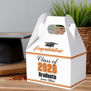 Orange Abschlussklasse 2026 Benutzerdefinierte Abs Geschenkschachtel
