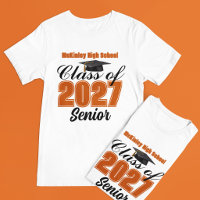 Orange Abschlussklasse 2027 Senior Custom High Sch