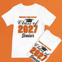 Orange Abschlussklasse 2027 Senior Custom High Sch