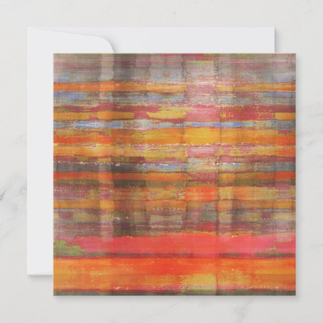 Orange Abstrakt Art Invasion Card Einladung (Vorderseite)