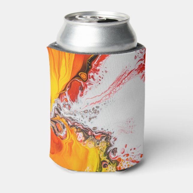 Orange Abstrakt Minimalistisch Dosenkühler (Kanne Rückseite)