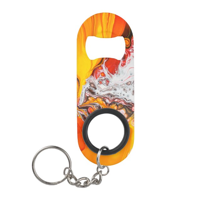 Orange Abstrakt Minimalistisch Mini Flaschenöffner (Vorderseite)
