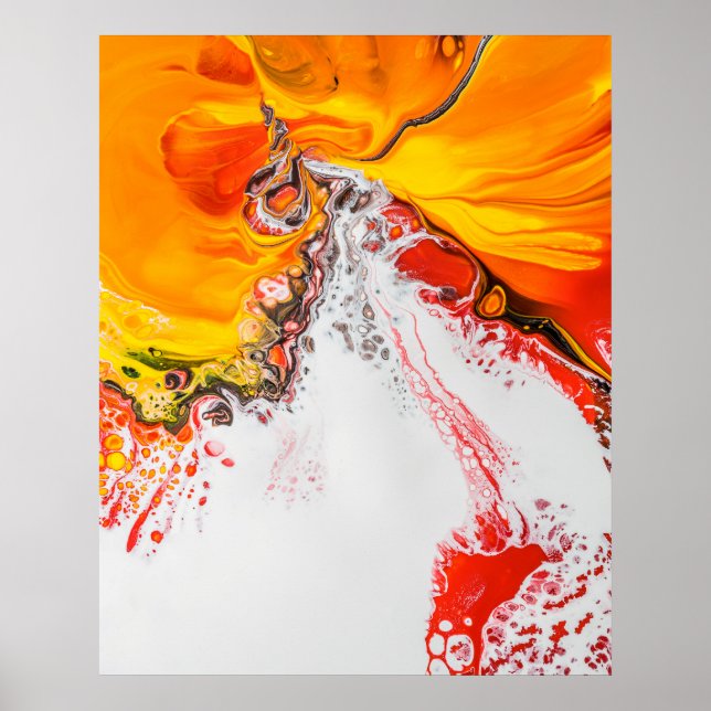 Orange Abstrakt Minimalistisch Poster (Vorne)