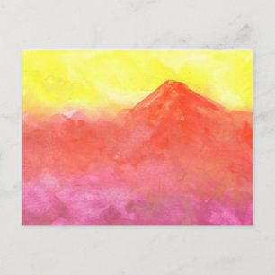 Orange Abstrakt Mountain Vulkan Landschaft Postkarte