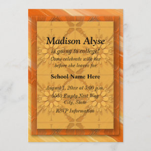 Orange Abstrakt "Off To Uni" laden ein Einladung