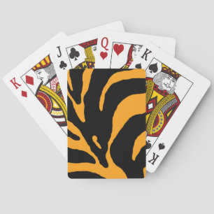 Orange Abstrakt Zebra Streifen Spielkarten