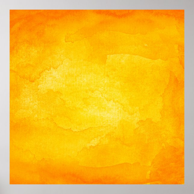 Orange abstrakte Aquarelltextur Hintergrund Poster (Vorne)