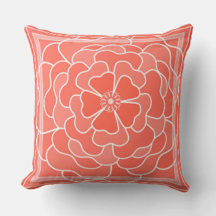 Orange abstrakte Blume Kissen