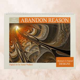 Orange Abstrakte Fraktal 2026 Kalender