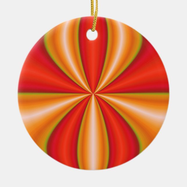 orange abstrakte Kunst Keramik Ornament (Vorne)