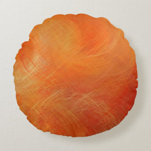 Orange Abstrakte Malerei Rundes Kissen