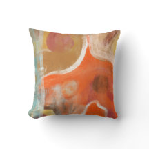 Orange abstrakte moderne Kunst-Kissen