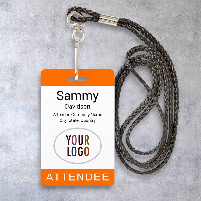 Orange Abzeichen Event Logo Lanyard Clip Reel Ausweis (MISOOK Attendee Badge with Lanyard)