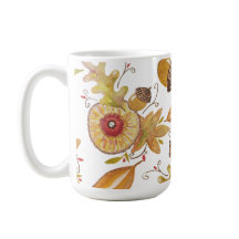 Orange Acorn Fall Stimmung Aquarellbilder