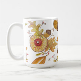 Orange Acorn Fall Stimmung Aquarellbilder Kaffeetasse