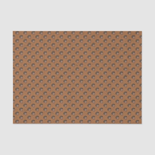 Orange Acorn Gemustertes Gewebepapier Seidenpapier (Vorderseite)