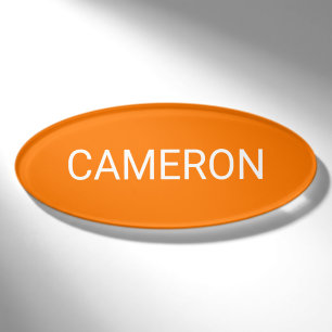 Orange-Acryl-Oval-Bezeichnung Markierung Magnetisc Namenschild