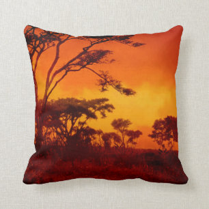 Orange afrikanischer Sonnenuntergang Kissen