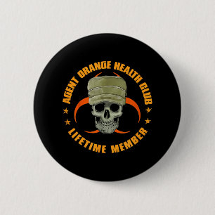 Orange Agent Health Club Lifetime Mitglied Vietnam Button
