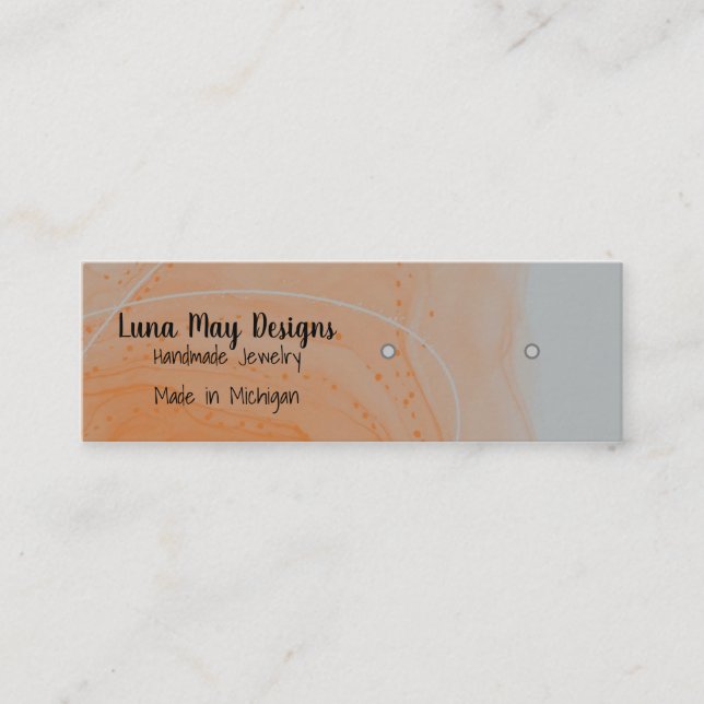 Orange Alcohol Ink Juwelier Display Business Card Mini Visitenkarte (Vorderseite)