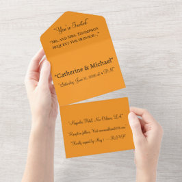 Orange All In One Wedding Invitation – Warm Einladung