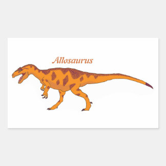 Orange Allosaurus Verlassen Rechteckiger Aufkleber