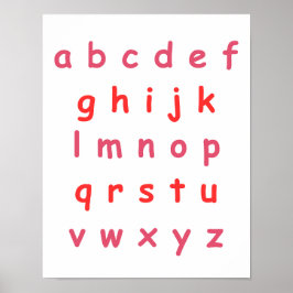 Orange Alphabet Lowercase Briefe Lehrerin Kinderzi Poster