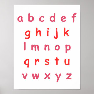 Orange Alphabet Lowercase Briefe Lehrerin Kinderzi Poster