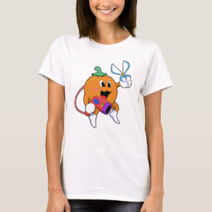 Orange als Friseur mit Schere & Haartrockner T-Shirt
